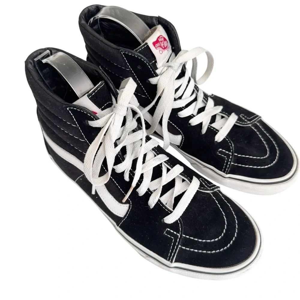 Vans Sk8 Hi Sneaker Canvas Suede Shoe Black Size Men 7 Women 8.5